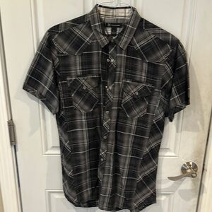 INC Men's Black Plaid Shirt